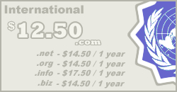 Internatioanl Domain Names from $12.00 per year
